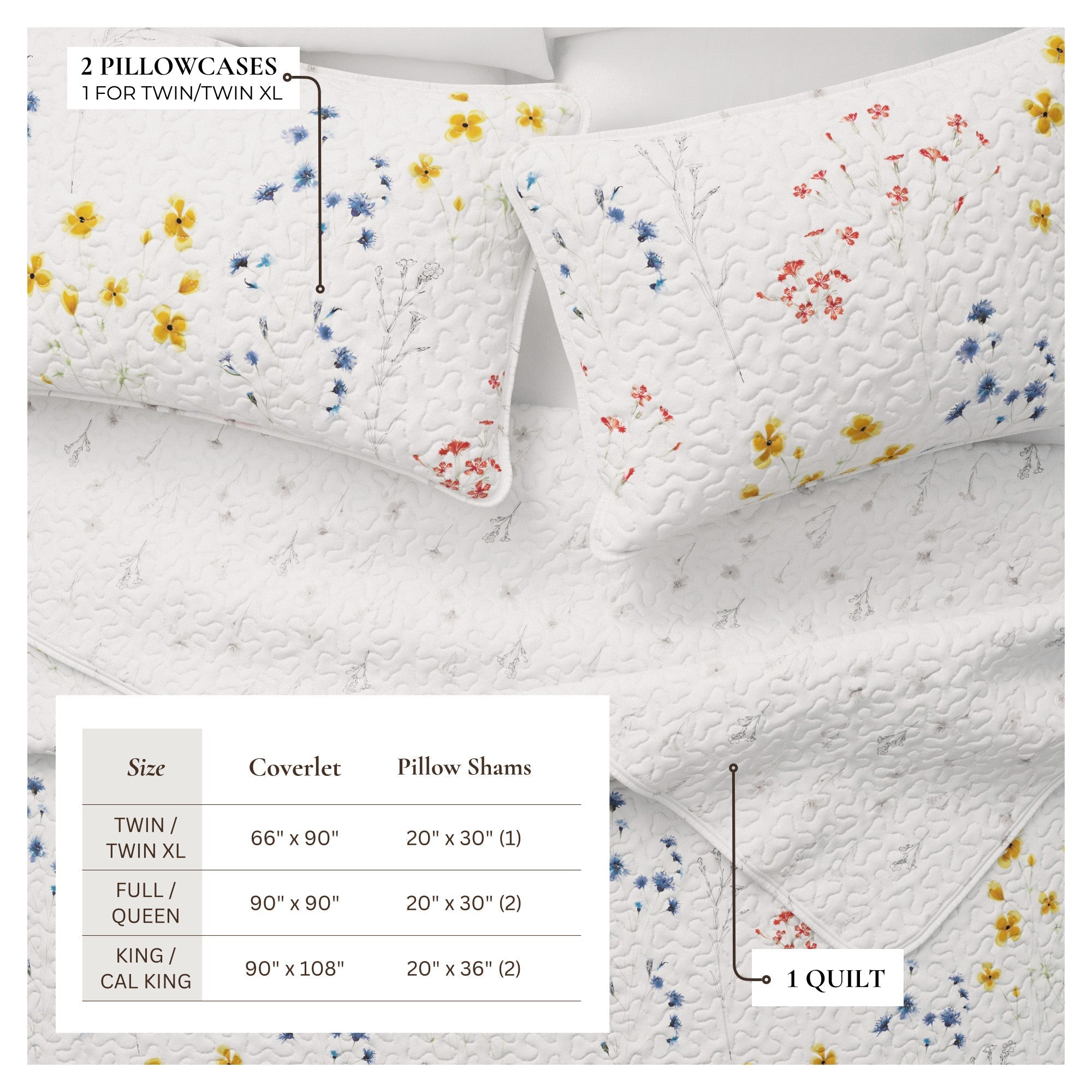 Wildflower Floral Quilt Set - Marianne Collection