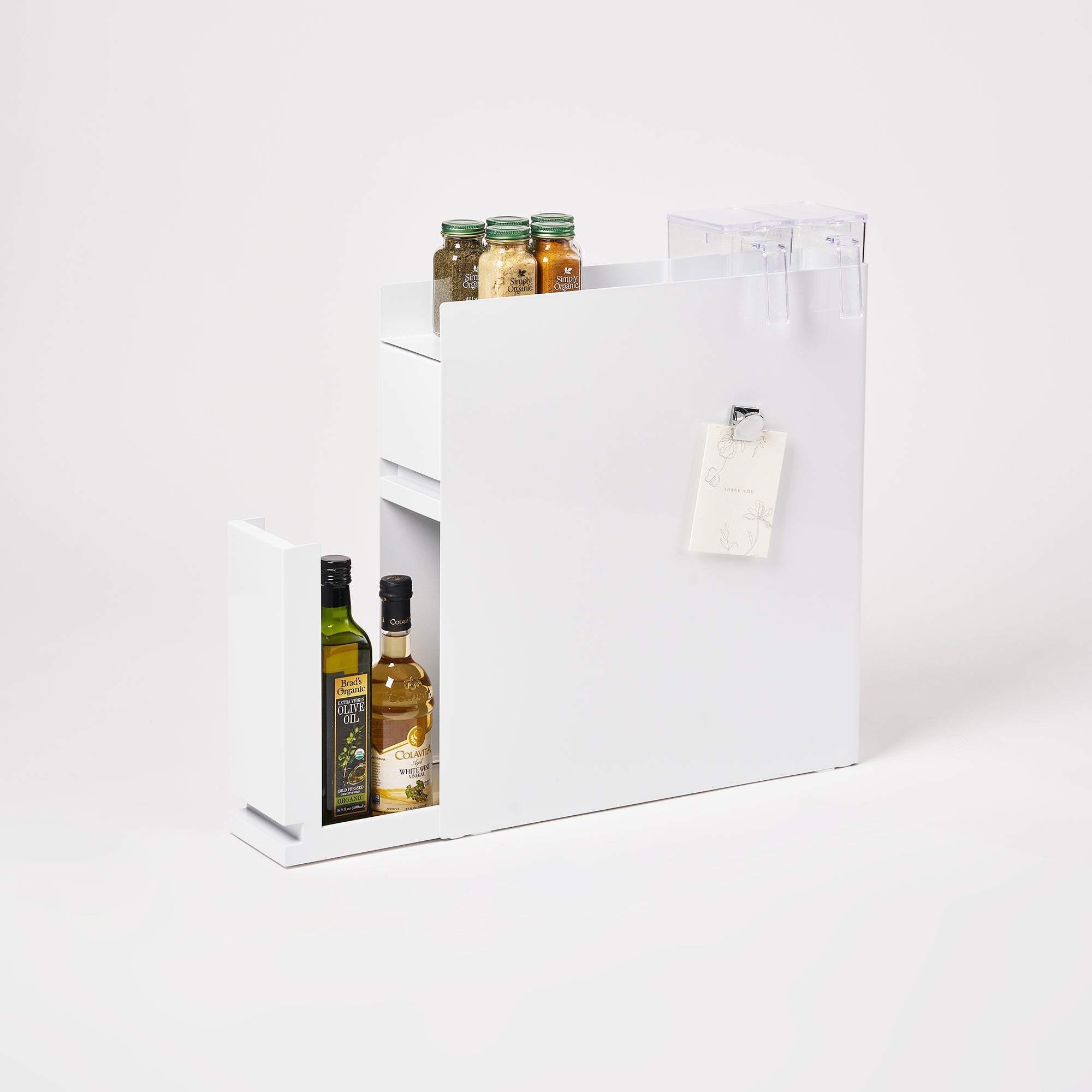 Two-Tier Sliding Drawer Seasoning Rack - Steel